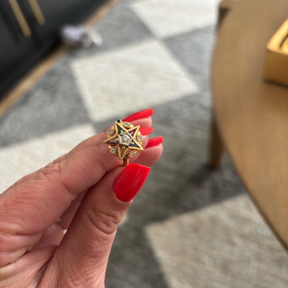 Gold Star Ring with Silver Accents
